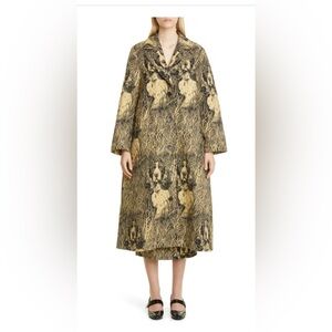 Puppets and Puppets Puppy Jacquard Single Breasted Belted Overcoat
